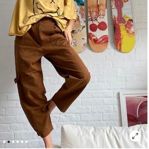 UO Kinley Linen High-Waisted Cargo Pants
